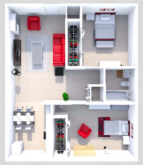 2 bedroom floor plan at south federal
